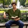 Men's Casual Linen Cotton Blend Three Quarter Sleeve Shirt Loose Fit Lightweight Breathable Summer Top