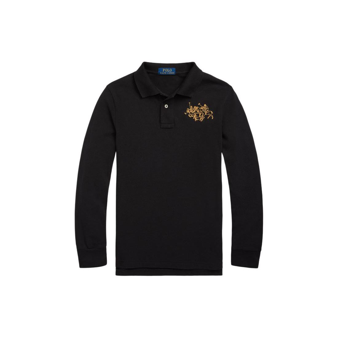 

Polo Ralph Lauren Solid Color Long Sleeve T-Shirt With Three Pony Embroidery Kids tops Black CWPOKNIY8021026-001 XL