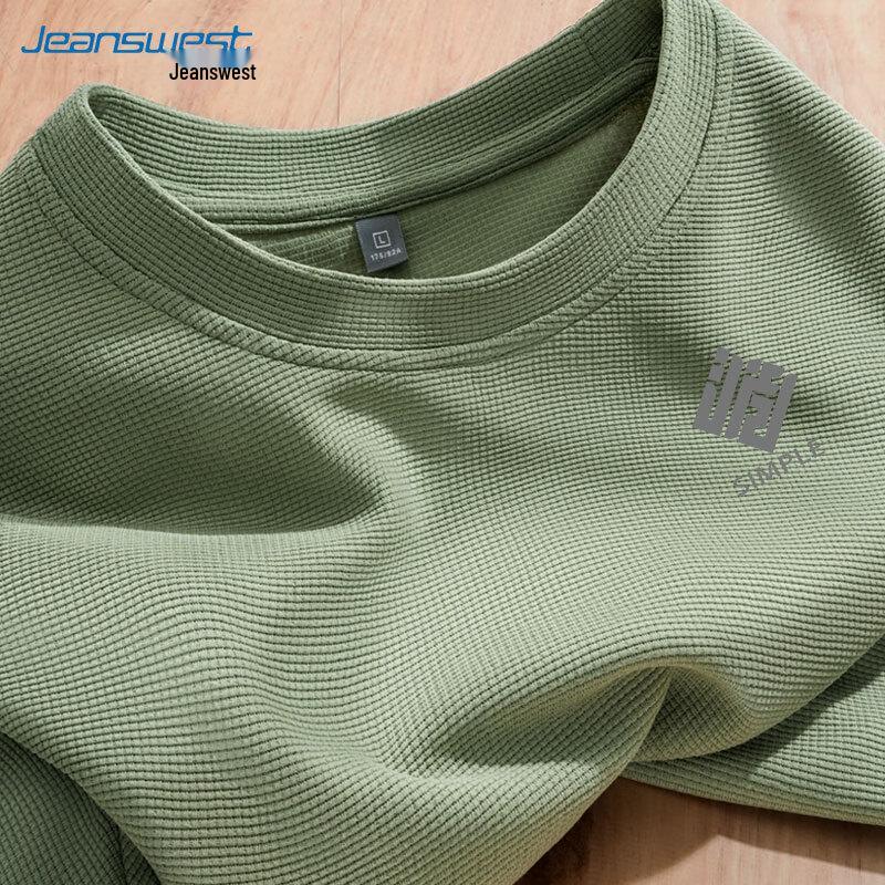 Jeanswest Men s Casual Waffle Knit Long-Sleeve T-Shirt 3XL