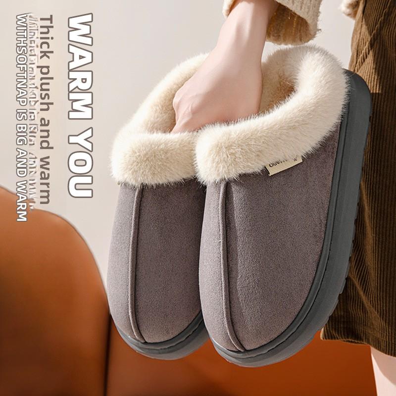 Cotton Slippers for Women, Winter Indoor Home, Thick Soled, Anti Slip, Outerwear Bag with Warm and Plush Cotton Slippers for Men