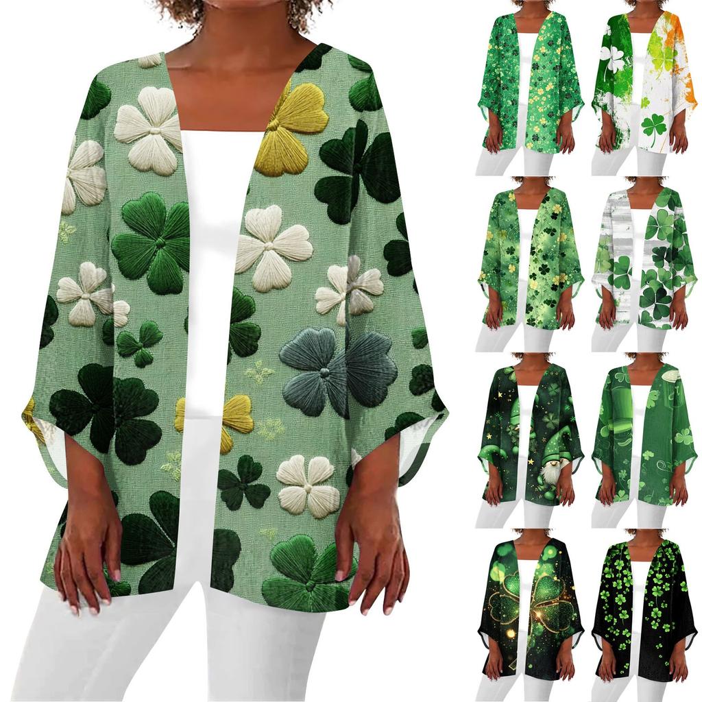 Women's Casual And Fashionable Valentine's Day  Printed Lightweight Mid Length Jacket Cardigan