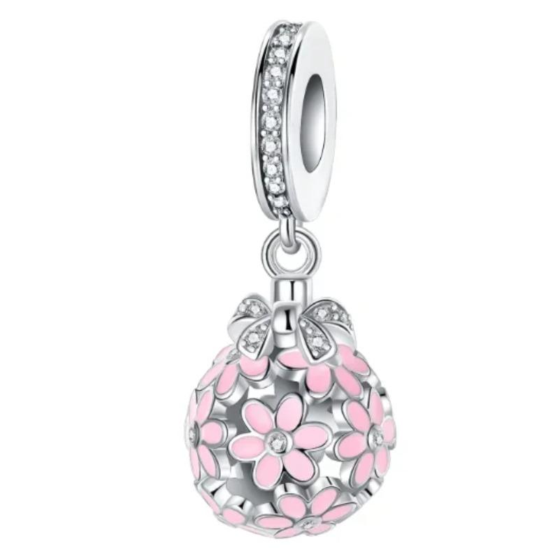 Copper Colorful Flower Charm Roses Tulip Daisies Bead Pendant Fit Original Necklace Bracelet Women Jewelry Diy Gift