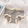 Underpants for Women Low Waisted Briefs with Black Fungus Edges Cute Simple Modal Breathable Triangle Underwear Panties