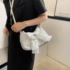 Pearl Bow Underarm Bag Canvas Small Square Bag Luxury Bow Shoulder Bag  Party