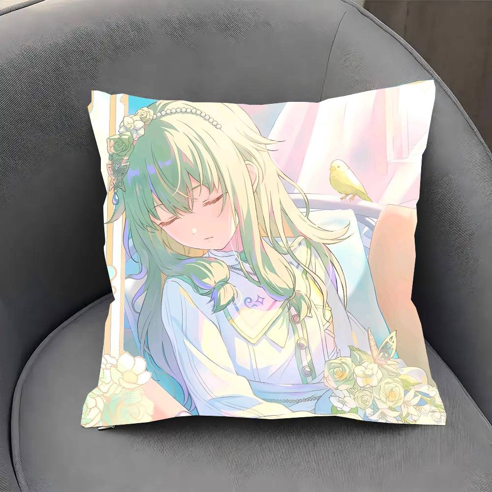 Anime Kusanagi Nene P-Project Kuddfodral Mode Fyrkantigt Kuddfodral Sovrum Soffrum Ins Dekoration Fritid
