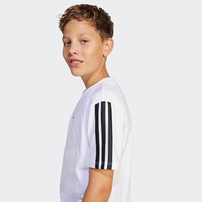 Adidas Kids' 3-Stripe Cotton Short Sleeve T-Shirt