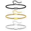 Stainless Steel Square Pearl Chain Round Bracelet Simple Item