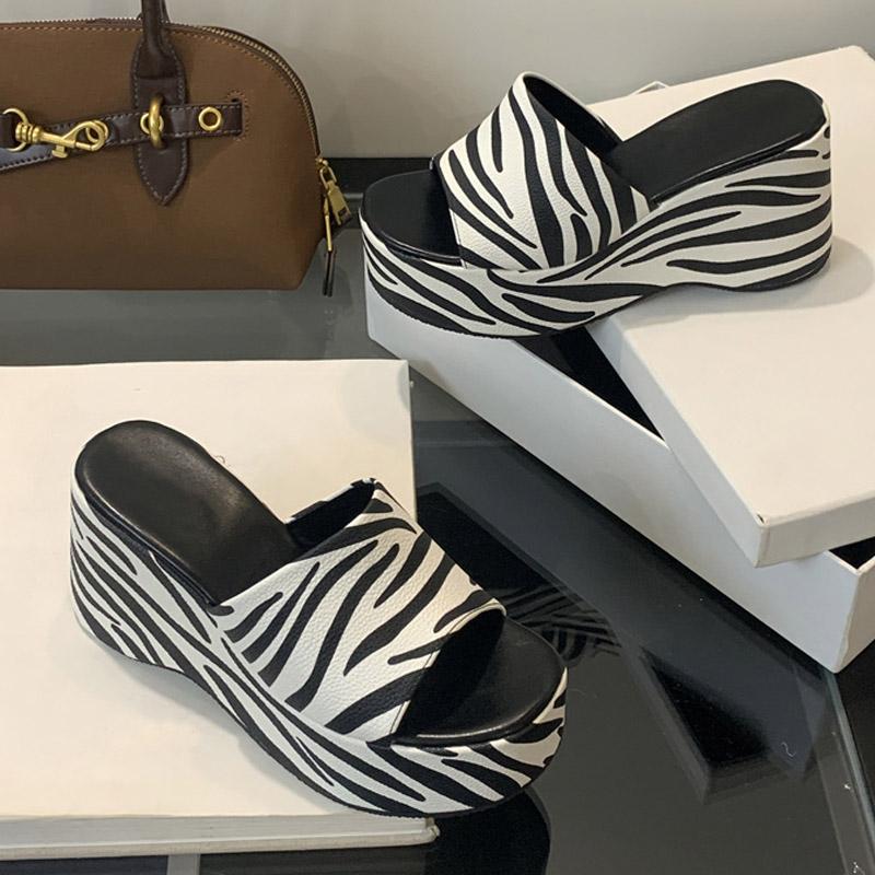 Liyke Mode Été Bout Ouvert Plateforme Compensées Pantoufles Pour Femme Talons Hauts Designer Sandales à Enfiler Chaussures Femmes Sandales Zapatos Mujer