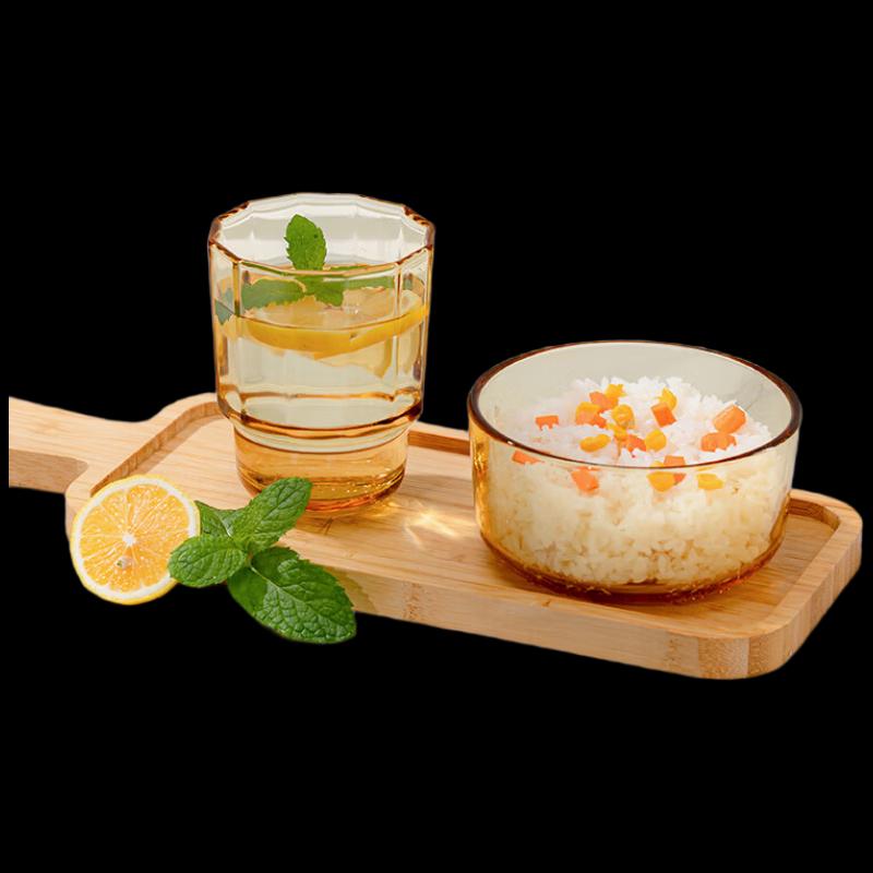 Gaotaibai Yingxue Amber Glass Two-Piece Dinnerware Set