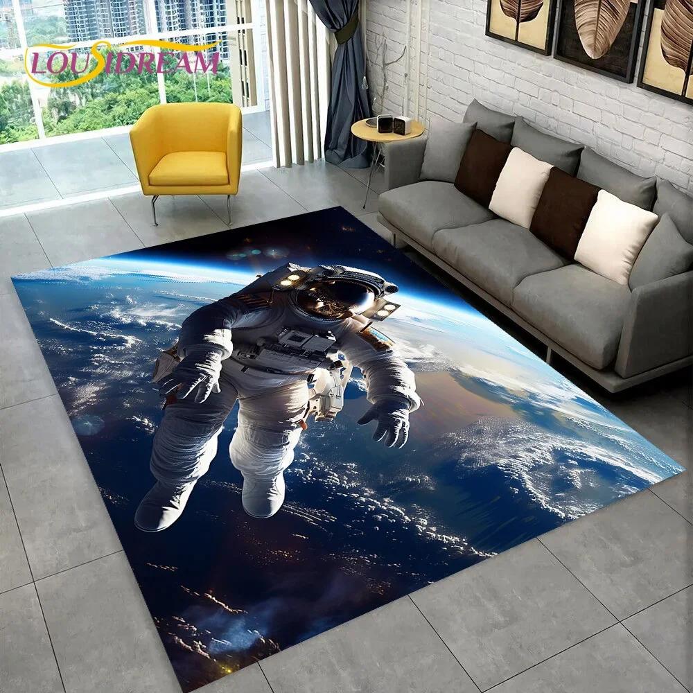 Alfombra de dibujos animados de astronauta, universo de sueños, astronauta, espacio exterior, para dormitorio, sala de estar, sofá, decoración, alfombra de piso de gran tamaño