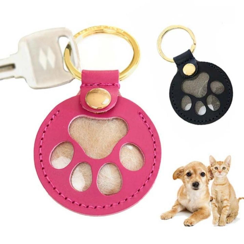 Puppy Pet Hair Storage Bag Keyring Dogs Paw Pendant Cute Pet Hair Keychain  Hanging Accessory