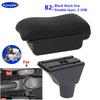 For Fiat Panda armrest box For Fiat Panda II 2 armrest box Center Storage box Interior Retrofit USB charging Car Accessories