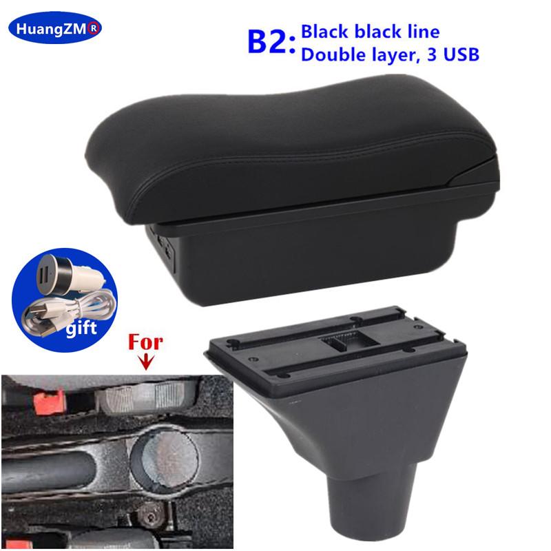 For Fiat Panda armrest box For Fiat Panda II 2 armrest box Center Storage box Interior Retrofit USB charging Car Accessories