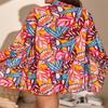 European & American Sexy Three-Piece Bikini Set - Printed Plus Size Swimwear