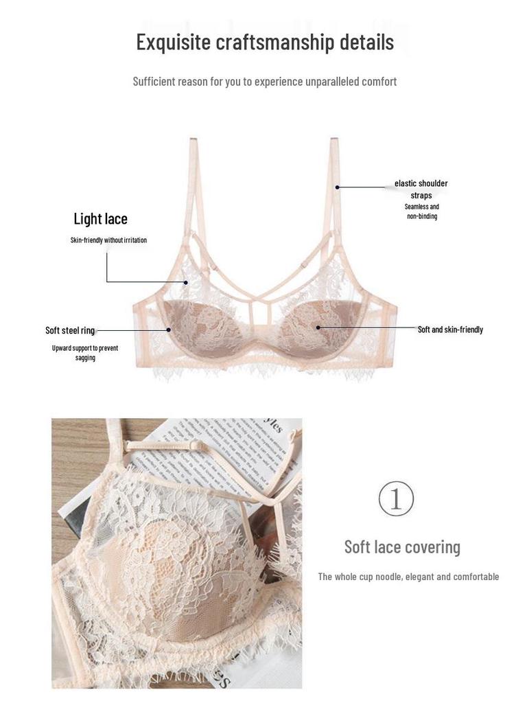 Damen Französische Wimpernspitze Übergröße Push-Up Dessous-Set