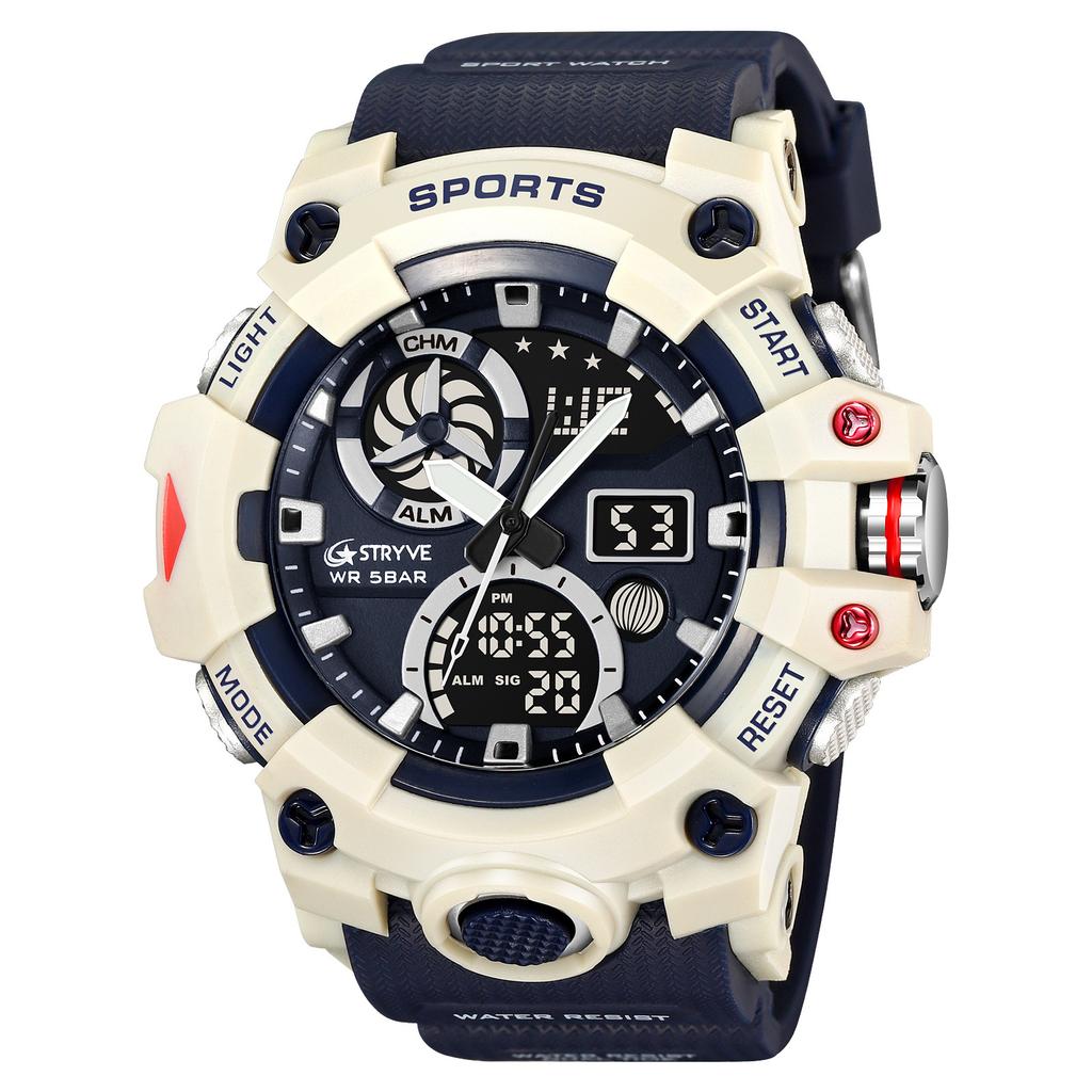 Men's Waterproof Luminous Running Alarm Clock Watch