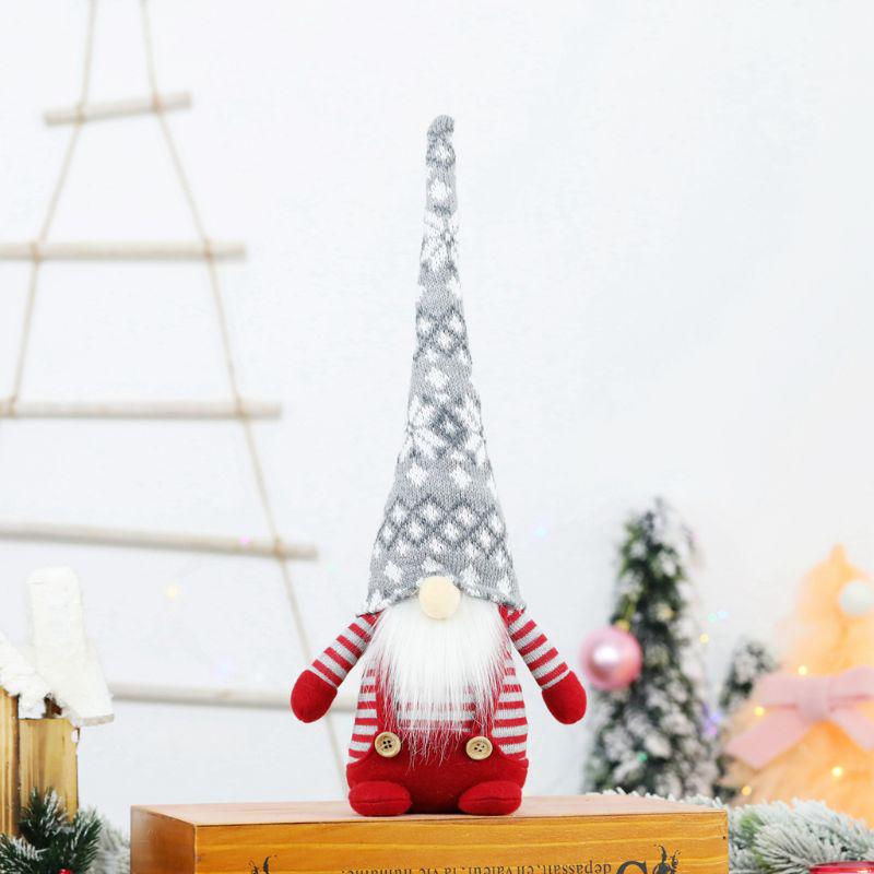 Christmas Swedish Gnome Long Hat Santa Plush Toys Doll Ornaments Holiday Decor KTY