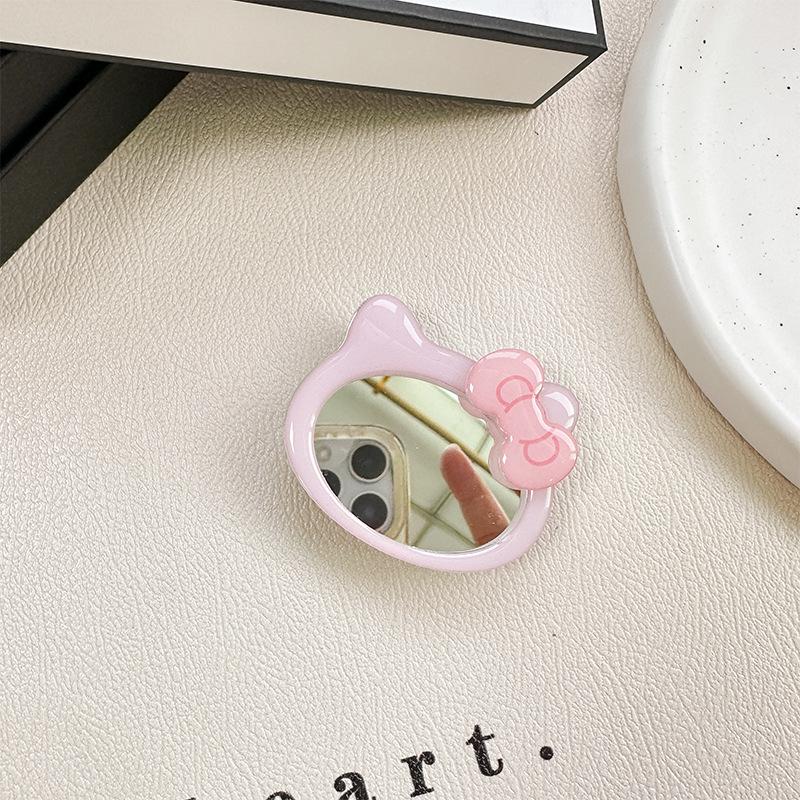 Bow Cat Mirror Mobile Phone Airbag Bracket Wind Makeup Mirror Paste Magnetic Magsafe Creative
