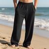 Autumn Winter Heavyweight Loose Men's Pants Casual Ribbed Jacquard Texture Straight Simple Suitable for Daily Wear