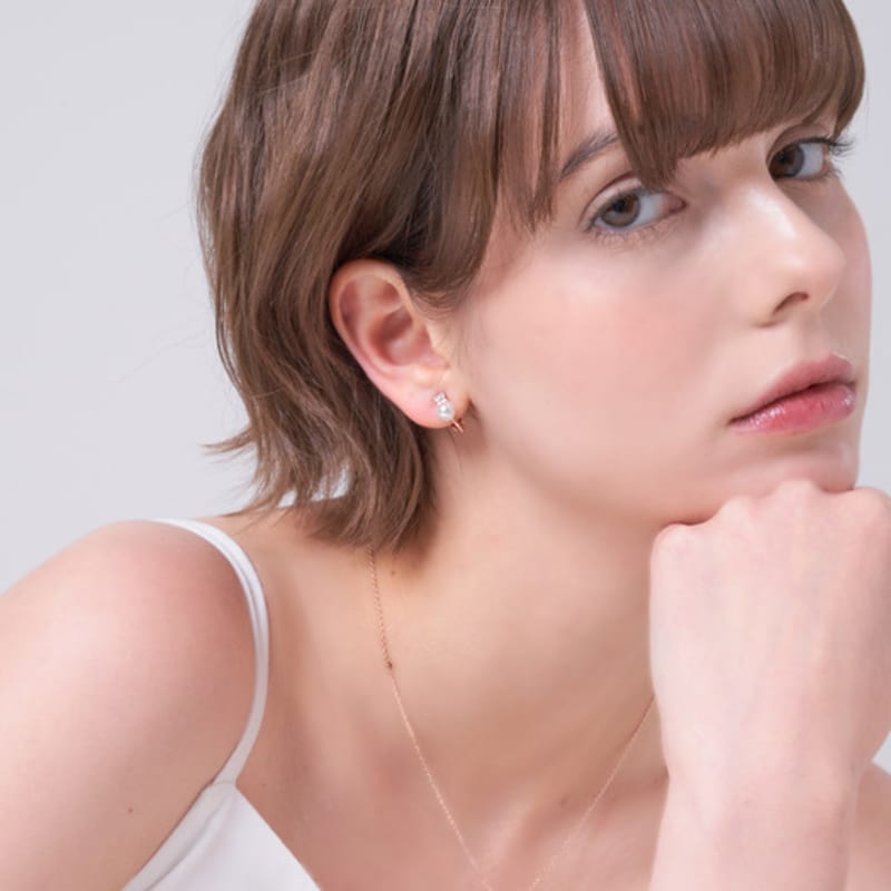 ELLE Jewelry Shine Rose Pearl Bangle Earrings ELSPEE501