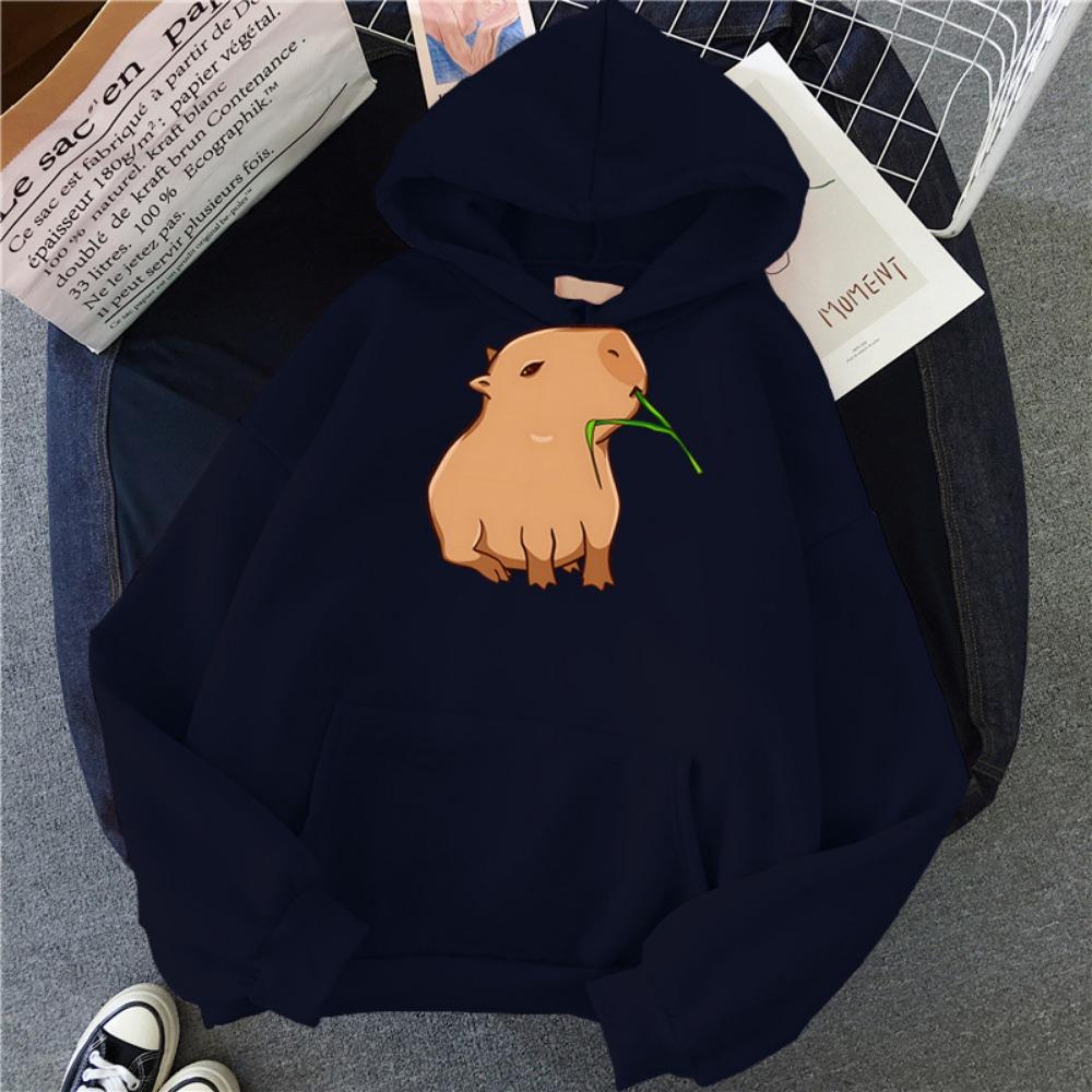 Funny Capybara Kawaii Cartoon Print Women Hoodies Hip Hop Clothes Hooded Sweatshirts Streetwear Hoodie Female Hoody