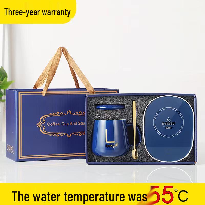 Ceramic Mug with Lid & Spoon: Printed Coffee & Water Cup for Home, Office, Couples & Women