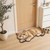 Tile And Wood Floor Mat Cute Cat Bathroom Rug, Anti-Slip Absorbent Bath Washable Plush Easy Care Kitty Door for Entrance Kitchen Home Decor Safety Rug