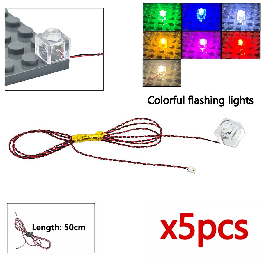 DIY 0.8mm Pin 1x1 1x2 1x4 Length 50cm SMD LED 2835 Remote Control Building Block Flash Lamp City Street Light Bricks