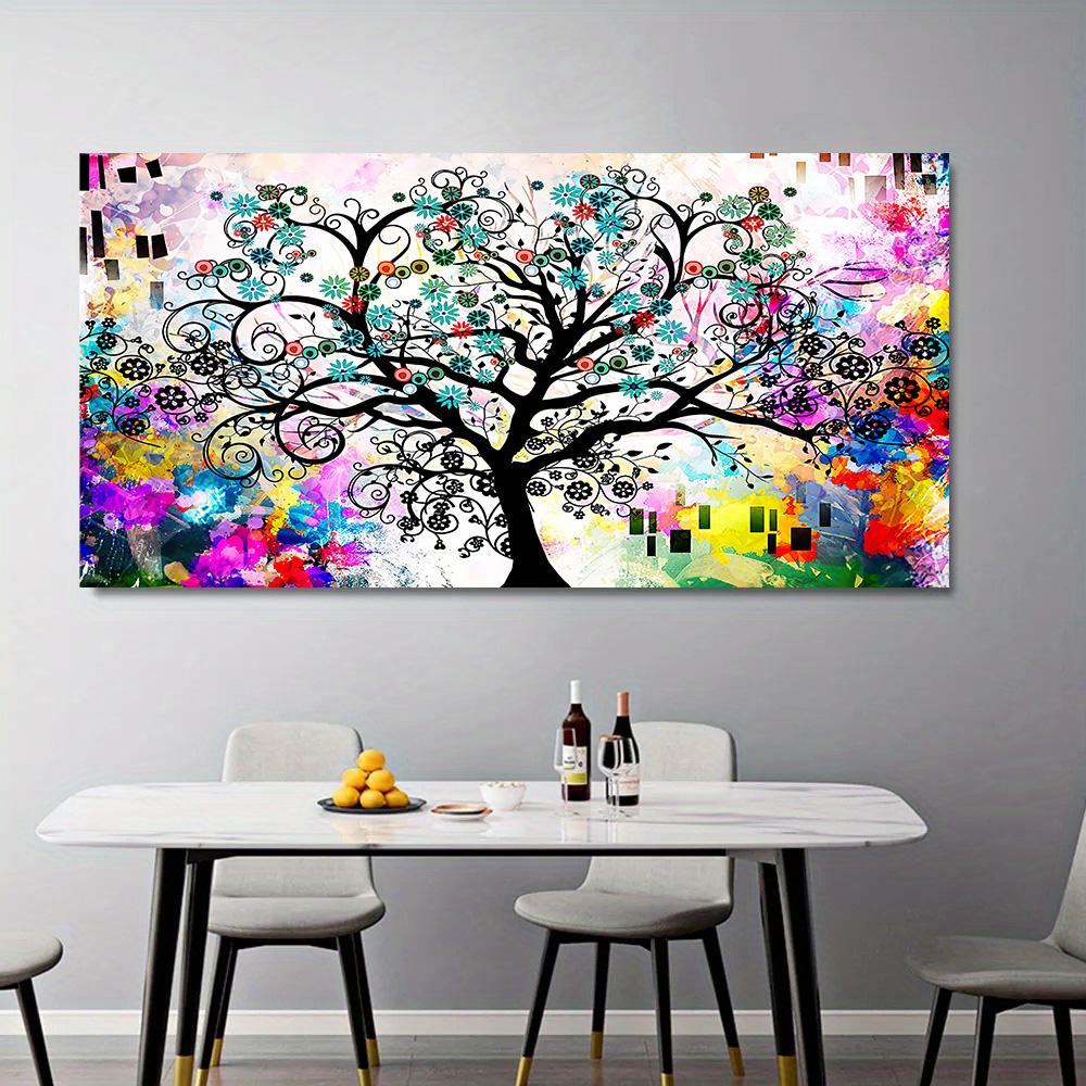 Canvas Painting Abstract Colorful Art Tree Flower Landscape Poster Print Picture For Wall Decor For Living Room Bedroom Wall Art Home Decoration