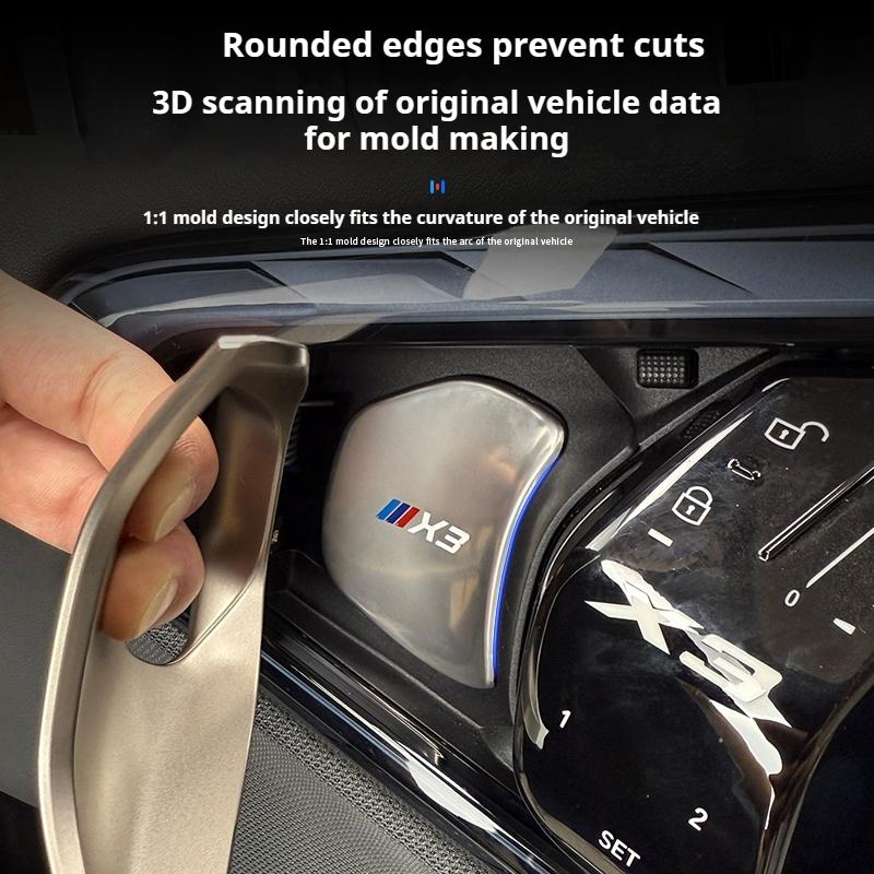 Car Silver Inner Handle Door Bowl Protective Plate Protective Sticker Door Handle For BMW X3 G45 2025 Interior Accessories
