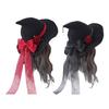 Halloween Lolita Witch Hat Rose Big Bow Gifts Dress Party Witches for Head Ornam