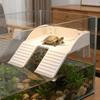 Plastic Turtle Basking Platform Double Ladder Stable Turtle Climbing Ramp Wear Resistant Anti-Slip Base Reptile Terrace