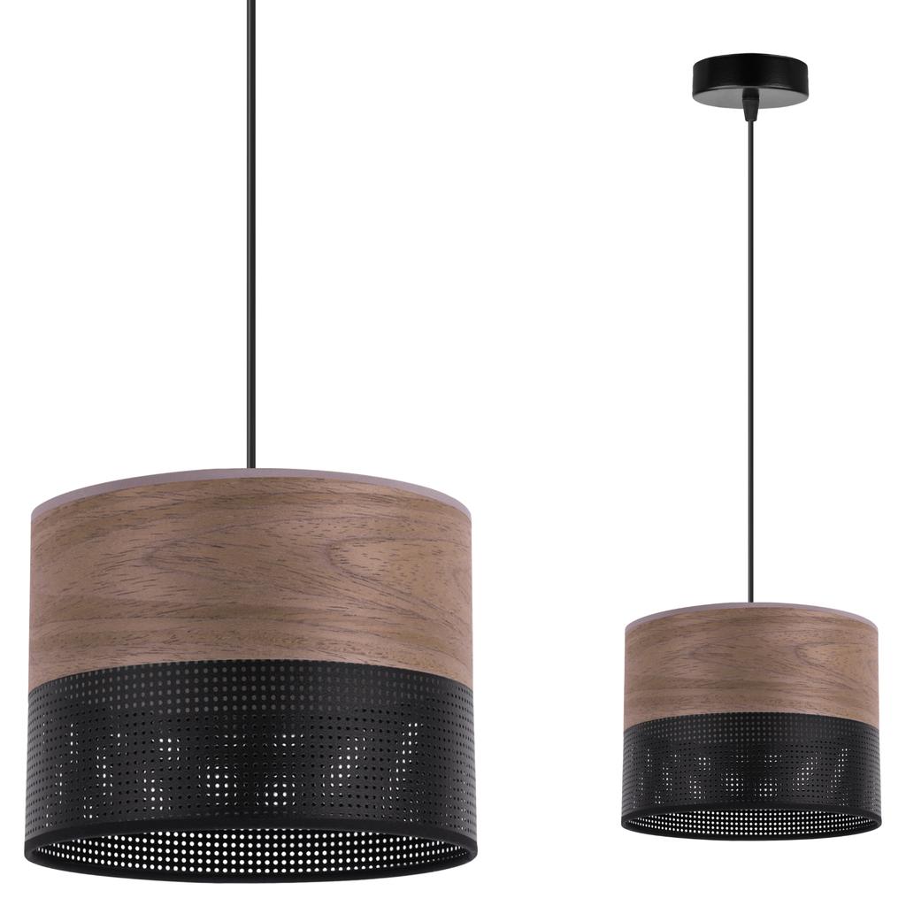 Single Hanging Lamp, Walnut Veneer Lampshade 20Cm