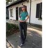 Womens Tops Trendy Basic Crew Neck Short Sleeve T Shirt Slim Fit Cute Crop Top Shirts Casual Women Summer Clothes