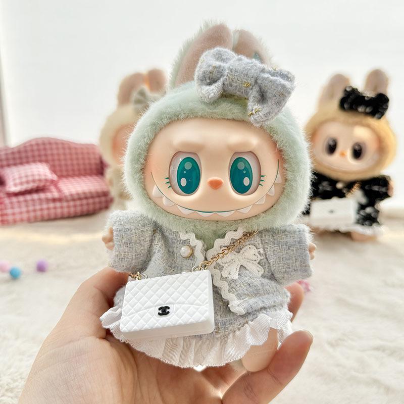 [Clothes Only] First and Second-generation Keychains, Clothes Pendants, Labubuwa Clothes, Classic Small Fragrant Skirt Set.