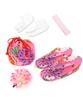 Shichigosan girls kimono plain full set 753 Yumemi peach purple [KYOETSU] [Kyoetsu] 3-year-old set, hifu, accessories, (5. flower, 90-100cm)
