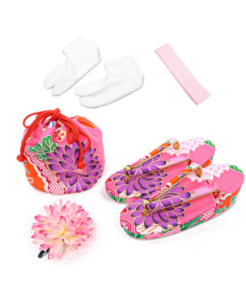 Shichigosan girls kimono plain full set 753 Yumemi peach purple [KYOETSU] [Kyoetsu] 3-year-old set, hifu, accessories, (5. flower, 90-100cm)