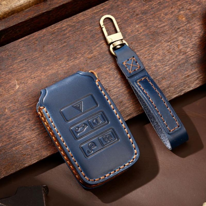 For Jaguar XJ XFL XF XE Range Rover Land Rover Discovery 5 Car Key Cover Handmade High End  Leather Car Key Bag Accessory