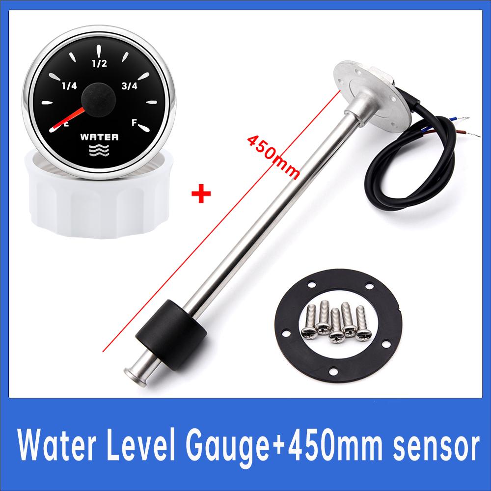 100mm-600mm Water Level Indicator +7 Color Backlight Water Level Gauge 52mm Car Gauge 12V 24V Fit for Car Boat Marine