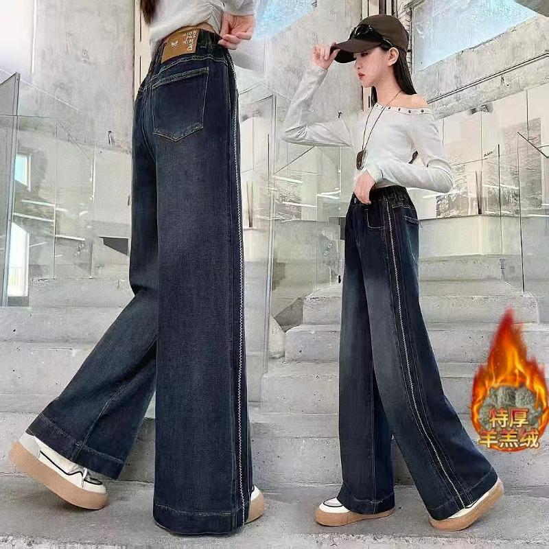 Thick Fleece Jeans Women's Pants Fleece Thickened Lamb Fleece New Integrated Fleece Jeans