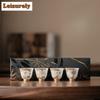 4 szt. Pozłacana Lodowa Jadeitowa Porcelana Cztery Dżentelmenki Filiżanka do Herbaty Japońska Miseczka do Herbaty Filiżanka do Degustacji Herbaty Filiżanki Mistrzowskie Chazhan Akcesoria do Herbaty