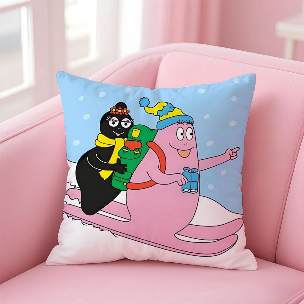 

Cartoon Cute B-Barbapapas Cushion Cover Comfortable Reversible Pillow Cover Ideal for Car Sofa Bedroom & Beyond 12x12Inch