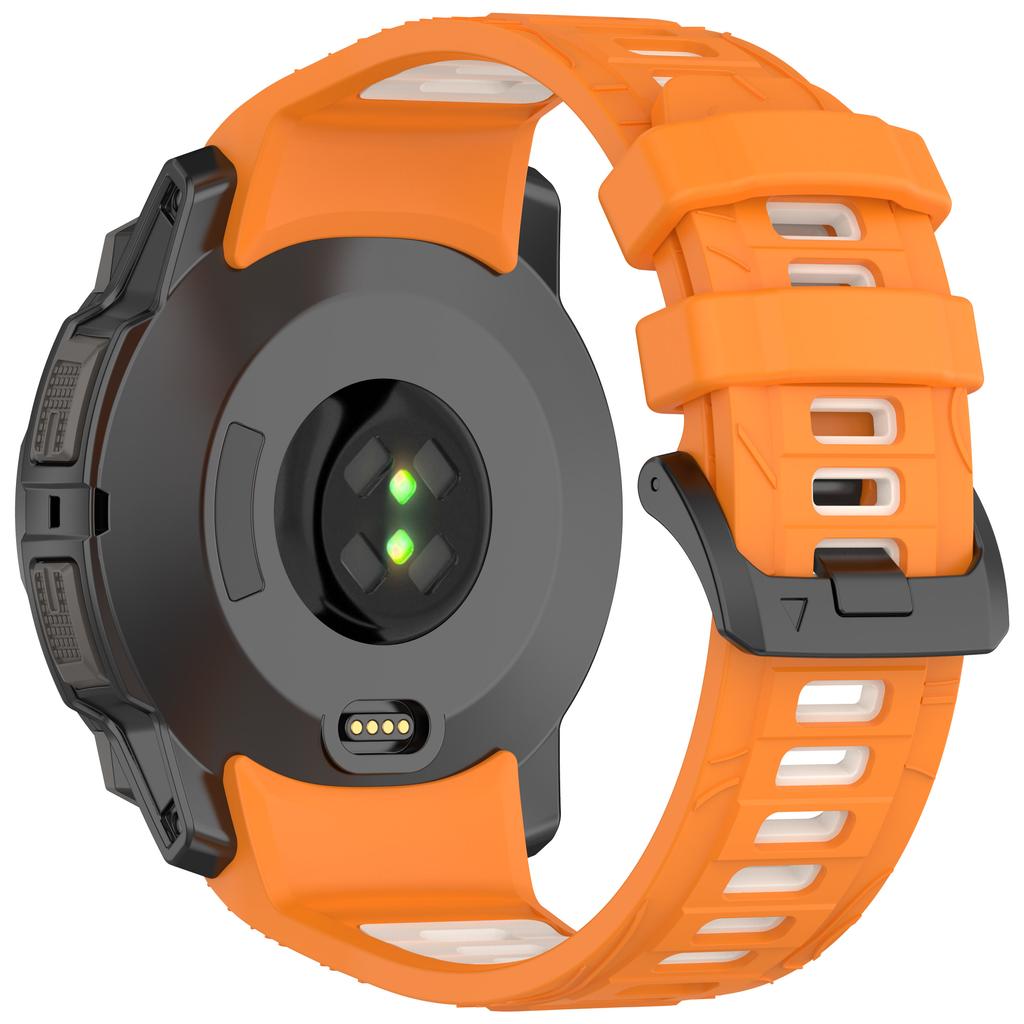 For Garmin Instinct 3 Solar 45mm/AMOLED 45mm Watch Band 22mm Dual Color Silicone Replacement Strap