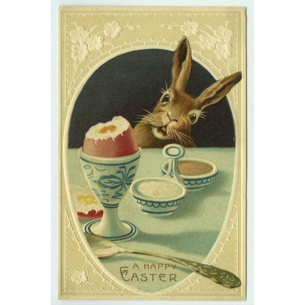 Retro Metal Wall Sign, Easter Bunny with Eggs, Vintage Tin Plate Home Decor