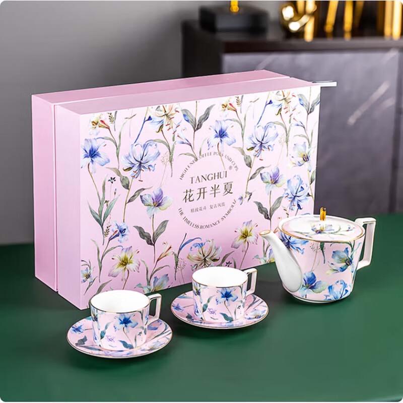 Тан Хуэй  Летнее цветение  Таншаньский керамический кофейный сервиз