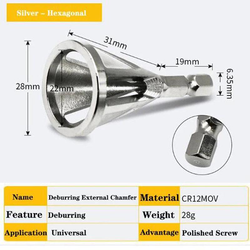 

Deburring External Chamfer Tool Gr12mo Triangle/Hexagonal Metal Shank Drill Bit Remove Burr Power Tool Accessories A