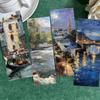 30 pz/set Segnalibro Personaggio Paesaggio Ins Creativo Fai da te Manuale Astratto Carte di Carta per Studenti Regalo per la Festa degli Insegnanti