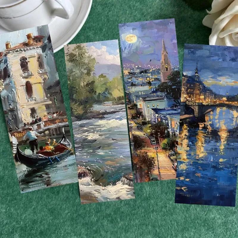 30 pz/set Segnalibro Personaggio Paesaggio Ins Creativo Fai da te Manuale Astratto Carte di Carta per Studenti Regalo per la Festa degli Insegnanti