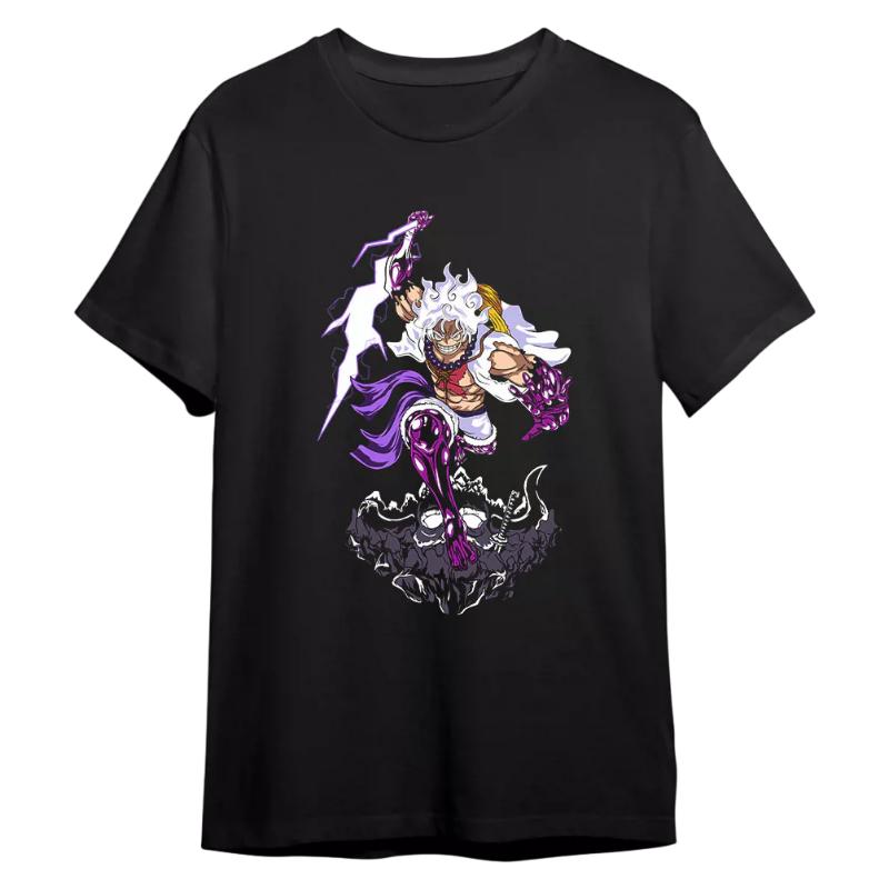 One Piece Retro Comic Art TShirt Men Women Oversized Cotton Anime Graphic Tee Casual Streetwear Short Sleeve Crew Neck Top