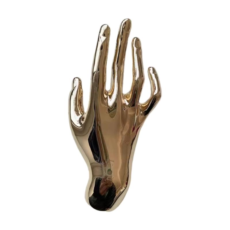 Unique Hand Gesture Brooch Adornment Creative Large Hand Shape Pin for Women Men Punk Party Brooches Pins Accessory